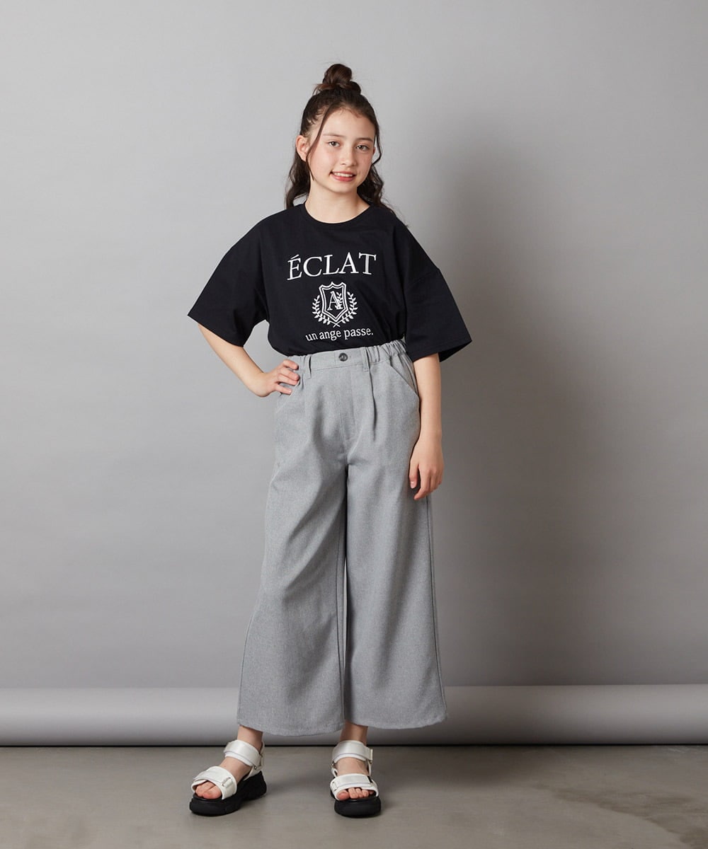 KJKGW11024 a.v.v KIDS(アー・ヴェ・ヴェ) [140-150]エンブレム刺繍オーバーシルエットＴシャツ ホワイト