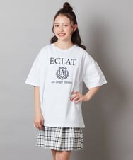 KJKGW11024 a.v.v KIDS(アー・ヴェ・ヴェ) [140-150]エンブレム刺繍オーバーシルエットＴシャツ ホワイト