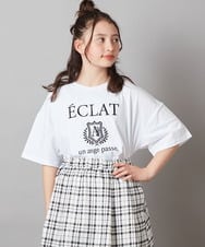 KJKGW11024 a.v.v KIDS(アー・ヴェ・ヴェ) [140-150]エンブレム刺繍オーバーシルエットＴシャツ ホワイト