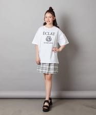 KJKGW11024 a.v.v KIDS(アー・ヴェ・ヴェ) [140-150]エンブレム刺繍オーバーシルエットＴシャツ ホワイト