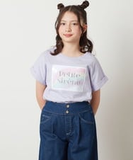 KJKGW40024 a.v.v KIDS(アー・ヴェ・ヴェ) [140-150]スパンコールTシャツ ラベンダー