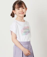 KJKGW40024 a.v.v KIDS(アー・ヴェ・ヴェ) [140-150]スパンコールTシャツ ラベンダー