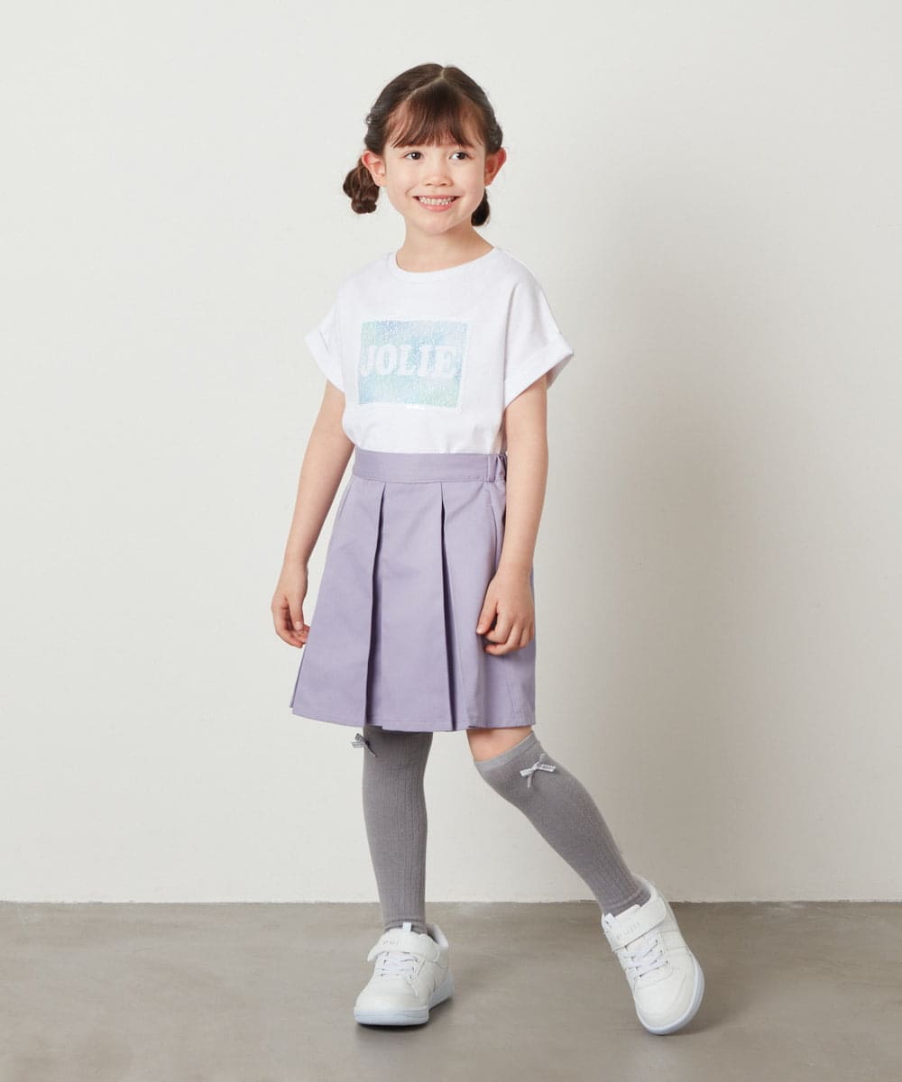 KJKGW40024 a.v.v KIDS(アー・ヴェ・ヴェ) [140-150]スパンコールTシャツ ラベンダー