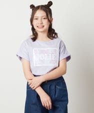 KJKGW40024 a.v.v KIDS(アー・ヴェ・ヴェ) [140-150]スパンコールTシャツ ラベンダー