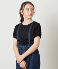 KJKGW42029 a.v.v KIDS(アー・ヴェ・ヴェ) [140-150]異素材フリルスリーブカットソー ホワイト