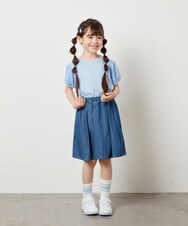 KJKGW42029 a.v.v KIDS(アー・ヴェ・ヴェ) [140-150]異素材フリルスリーブカットソー ホワイト