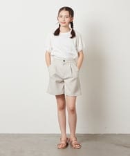 KJKGW42029 a.v.v KIDS(アー・ヴェ・ヴェ) [140-150]異素材フリルスリーブカットソー ホワイト