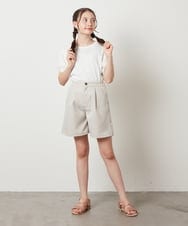 KJKGW42029 a.v.v KIDS(アー・ヴェ・ヴェ) [140-150]異素材フリルスリーブカットソー ホワイト