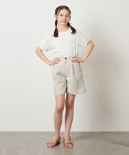 KJKGW42029 a.v.v KIDS(アー・ヴェ・ヴェ) [140-150]異素材フリルスリーブカットソー ホワイト