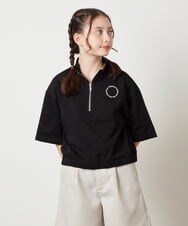 KJKGW43034 a.v.v KIDS(アー・ヴェ・ヴェ) [140-150]ハーフジッププルオーバーTシャツ ライトグレー