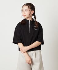 KJKGW43034 a.v.v KIDS(アー・ヴェ・ヴェ) [140-150]ハーフジッププルオーバーTシャツ ライトグレー