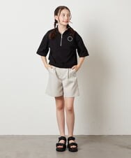 KJKGW43034 a.v.v KIDS(アー・ヴェ・ヴェ) [140-150]ハーフジッププルオーバーTシャツ ライトグレー
