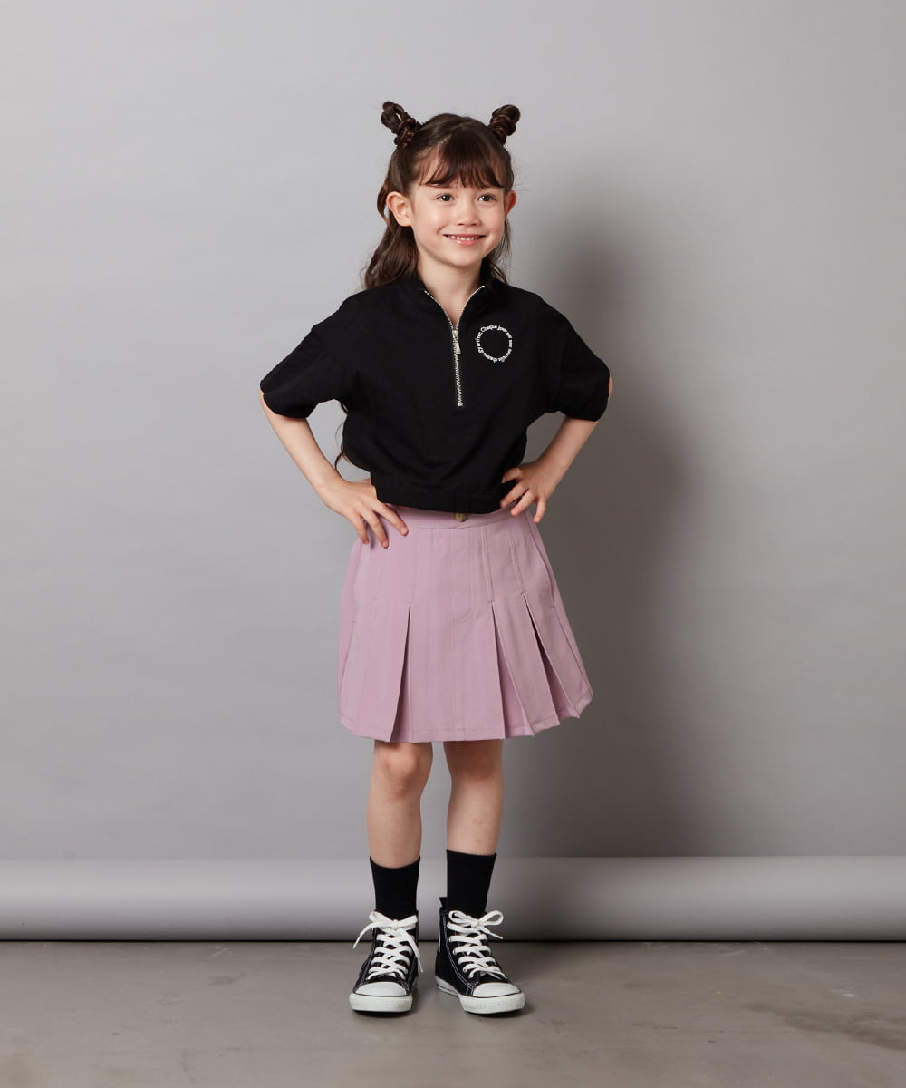 KJKGW43034 a.v.v KIDS(アー・ヴェ・ヴェ) [140-150]ハーフジッププルオーバーTシャツ ライトグレー