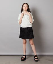 KJKGW43034 a.v.v KIDS(アー・ヴェ・ヴェ) [140-150]ハーフジッププルオーバーTシャツ ライトグレー