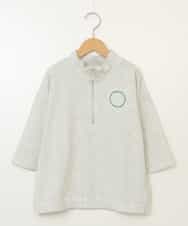 KJKGW43034 a.v.v KIDS(アー・ヴェ・ヴェ) [140-150]ハーフジッププルオーバーTシャツ ライトグレー