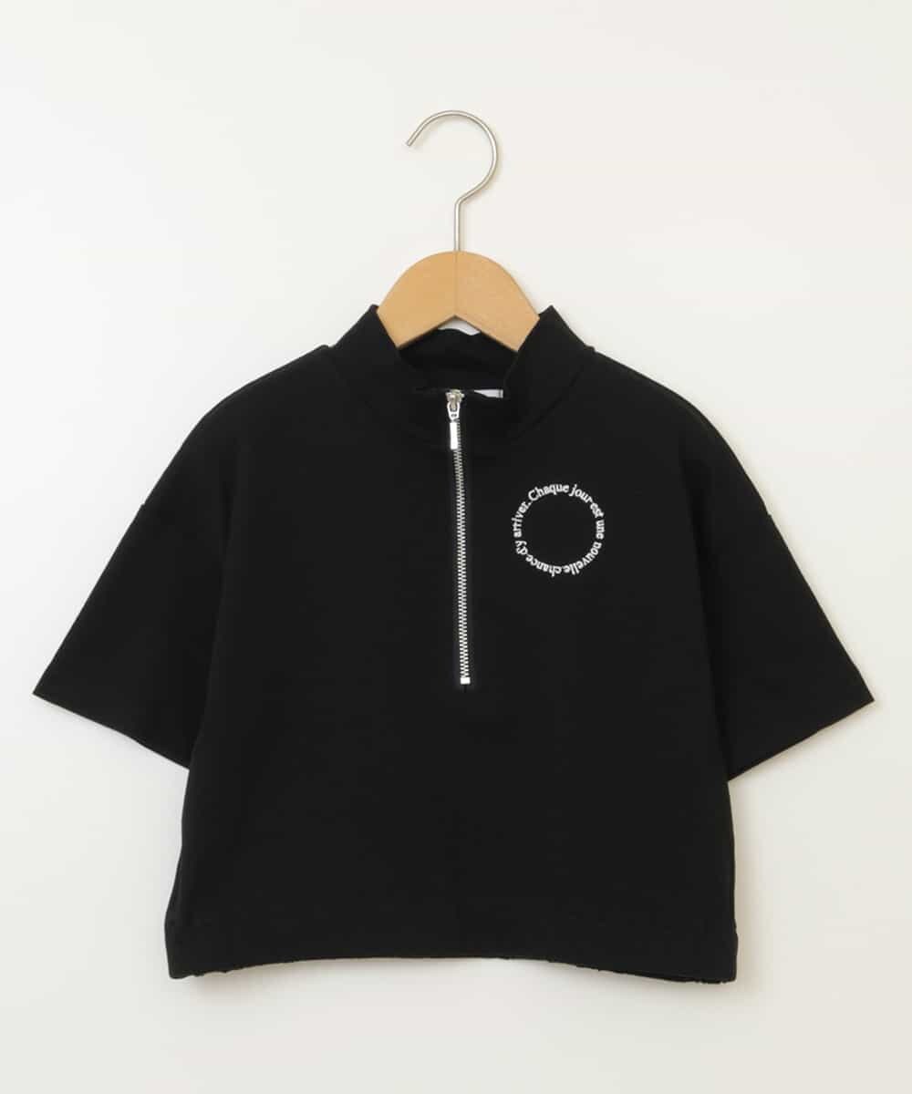 KJKGW43034 a.v.v KIDS(アー・ヴェ・ヴェ) [140-150]ハーフジッププルオーバーTシャツ ブラック