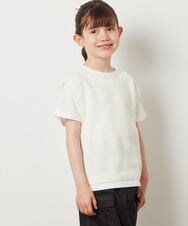 KJKGX01049 a.v.v KIDS(アー・ヴェ・ヴェ) [160]【2点セット】メッシュ編みニットベストセット ホワイト