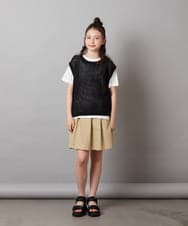 KJKGX01049 a.v.v KIDS(アー・ヴェ・ヴェ) [160]【2点セット】メッシュ編みニットベストセット ブラック