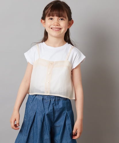 KJKGX02034 a.v.v KIDS [160]シアーキャミドッキングＴシャツ