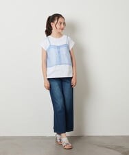 KJKGX02034 a.v.v KIDS(アー・ヴェ・ヴェ) [160]シアーキャミドッキングＴシャツ ブラック