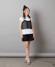 KJKGX02034 a.v.v KIDS(アー・ヴェ・ヴェ) [160]シアーキャミドッキングＴシャツ ブラック