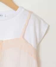 KJKGX02034 a.v.v KIDS(アー・ヴェ・ヴェ) [160]シアーキャミドッキングＴシャツ オレンジ