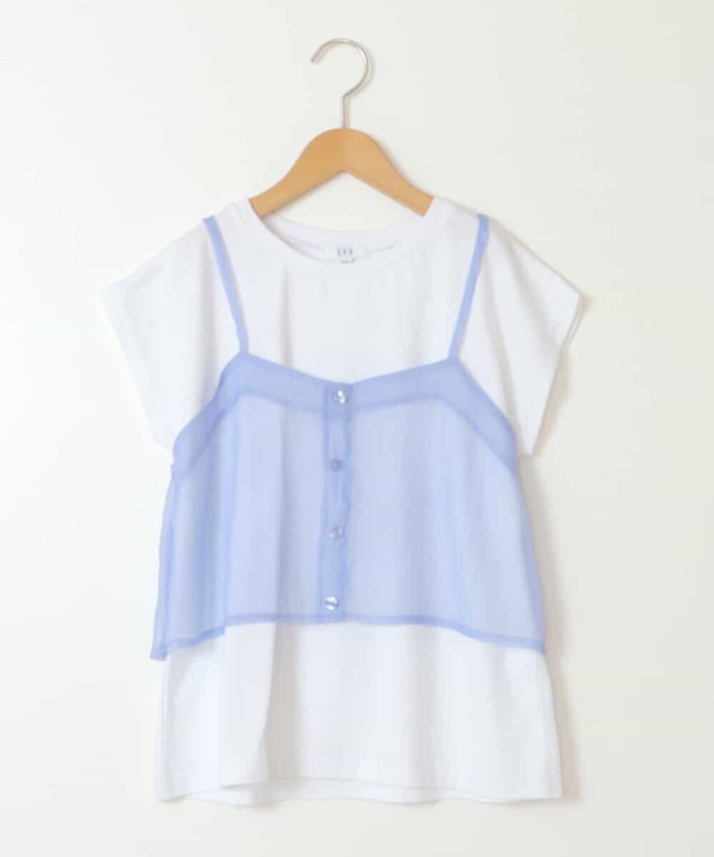 KJKGX02034 a.v.v KIDS(アー・ヴェ・ヴェ) [160]シアーキャミドッキングＴシャツ ライトブルー