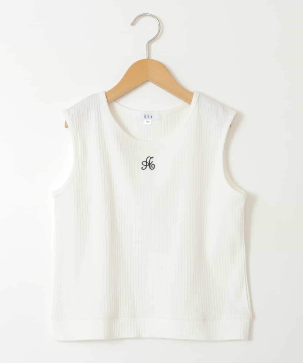 KJKGX07024 a.v.v KIDS(アー・ヴェ・ヴェ) 【ジュニア】[160]ロゴ刺繍タンクトップ ホワイト