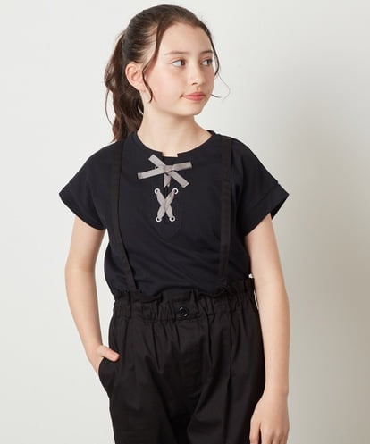 KJKGX10029  [160]フロントレースUPTシャツ