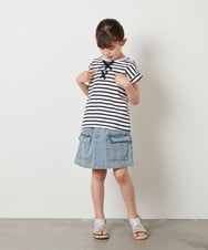 KJKGX10029 a.v.v KIDS(アー・ヴェ・ヴェ) [160]フロントレースUPTシャツ ブラック