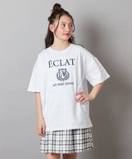 KJKGX11029 a.v.v KIDS(アー・ヴェ・ヴェ) [160]エンブレム刺繍オーバーシルエットＴシャツ ホワイト