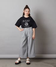 KJKGX11029 a.v.v KIDS(アー・ヴェ・ヴェ) [160]エンブレム刺繍オーバーシルエットＴシャツ ブラック