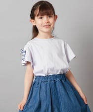 KJKGX14024 a.v.v KIDS(アー・ヴェ・ヴェ) [160]【WEB限定】袖レースアップリボンＴシャツ ラベンダー