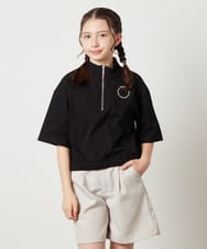 KJKGX43039 a.v.v KIDS(アー・ヴェ・ヴェ) [160]ハーフジッププルオーバーTシャツ ライトブルー
