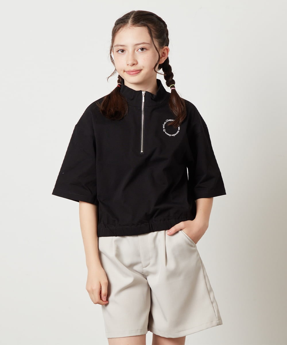 KJKGX43039 a.v.v KIDS(アー・ヴェ・ヴェ) [160]ハーフジッププルオーバーTシャツ ライトブルー