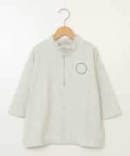 KJKGX43039 a.v.v KIDS(アー・ヴェ・ヴェ) [160]ハーフジッププルオーバーTシャツ ライトグレー