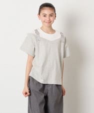 KJKHA15034 a.v.v KIDS(アー・ヴェ・ヴェ) [100-160]【接触冷感】バックル付きイレイヤード風Ｔシャツ ラベンダー