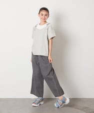 KJKHA15034 a.v.v KIDS(アー・ヴェ・ヴェ) [100-160]【接触冷感】バックル付きイレイヤード風Ｔシャツ ラベンダー