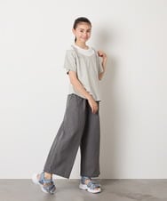 KJKHA15034 a.v.v KIDS(アー・ヴェ・ヴェ) [100-160]【接触冷感】バックル付きイレイヤード風Ｔシャツ ラベンダー