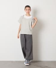 KJKHA15034 a.v.v KIDS(アー・ヴェ・ヴェ) [100-160]【接触冷感】バックル付きイレイヤード風Ｔシャツ ラベンダー