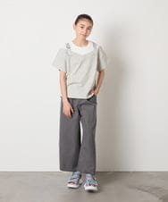 KJKHA15034 a.v.v KIDS(アー・ヴェ・ヴェ) [100-160]【接触冷感】バックル付きイレイヤード風Ｔシャツ ラベンダー
