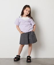 KJKHA15034 a.v.v KIDS(アー・ヴェ・ヴェ) 【接触冷感/ジメジメ対策】[100-160]バックル付きイレイヤード風Ｔシャツ ラベンダー
