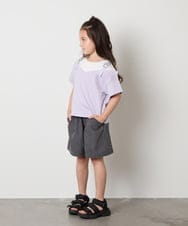 KJKHA15034 a.v.v KIDS(アー・ヴェ・ヴェ) 【接触冷感/ジメジメ対策】[100-160]バックル付きイレイヤード風Ｔシャツ ラベンダー
