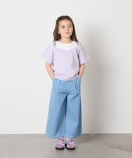 KJKHA15034 a.v.v KIDS(アー・ヴェ・ヴェ) [100-160]【接触冷感】バックル付きイレイヤード風Ｔシャツ ラベンダー