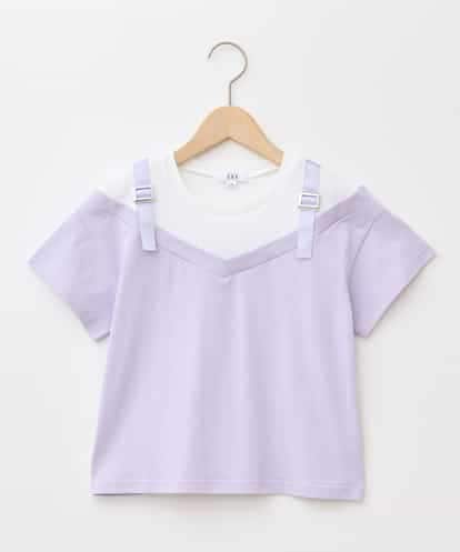 KJKHA15034 a.v.v KIDS [100-160]【接触冷感】バックル付きイレイヤード風Ｔシャツ