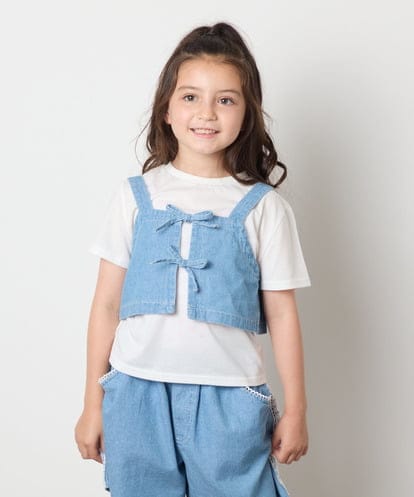 KJKHA19039 a.v.v KIDS [120-160]【接触冷感】デニムビスチェセット