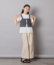 KJKHA19039 a.v.v KIDS(アー・ヴェ・ヴェ) [120-160]【接触冷感】デニムビスチェセット ライトブルー