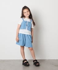 KJKHA19039 a.v.v KIDS(アー・ヴェ・ヴェ) [120-160]【接触冷感】デニムビスチェセット ライトブルー