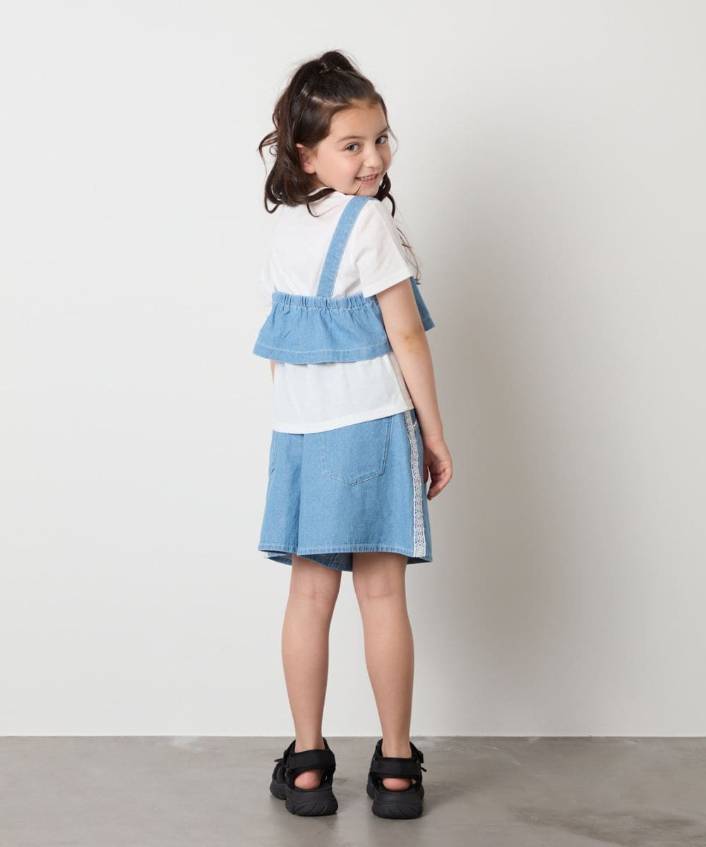 KJKHA19039 a.v.v KIDS(アー・ヴェ・ヴェ) [120-160]【接触冷感】デニムビスチェセット ライトブルー