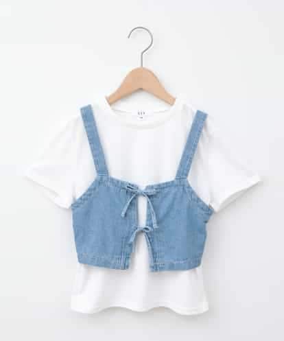 KJKHA19039 a.v.v KIDS [120-160]【接触冷感】デニムビスチェセット